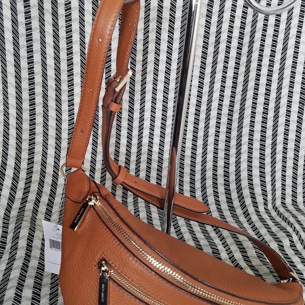 MAKE AN OFFER kate spade warm gingerbread leather belt waist fanny leila bag - Picture 4 of 8
